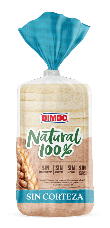 Pan de molde Bimbo® Natural 100% sin corteza